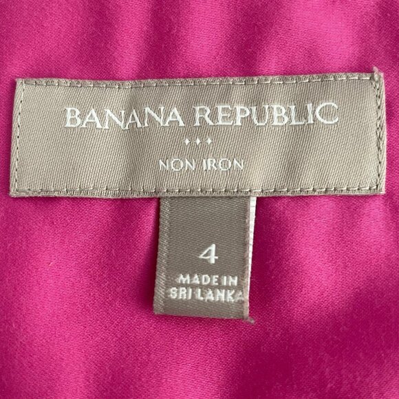 Banana Republic Factory LS Non Iron Button Down Fitted Cotton Shirt Pink Sz 4 - Picture 8 of 11